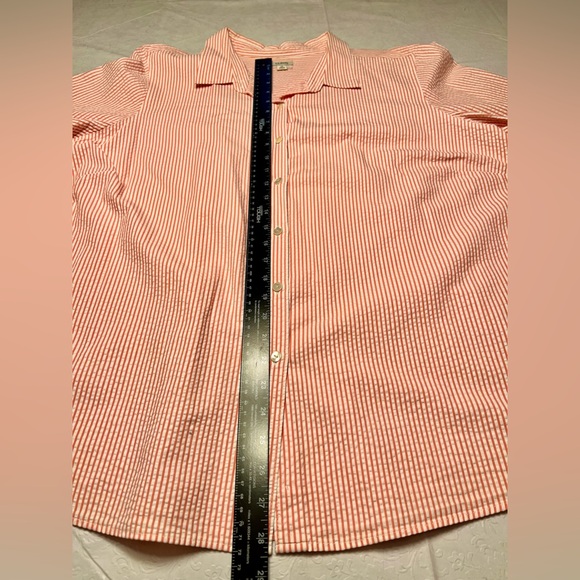 L.L. Bean Pink Seersucker Button Down Shirt - Picture 5 of 7